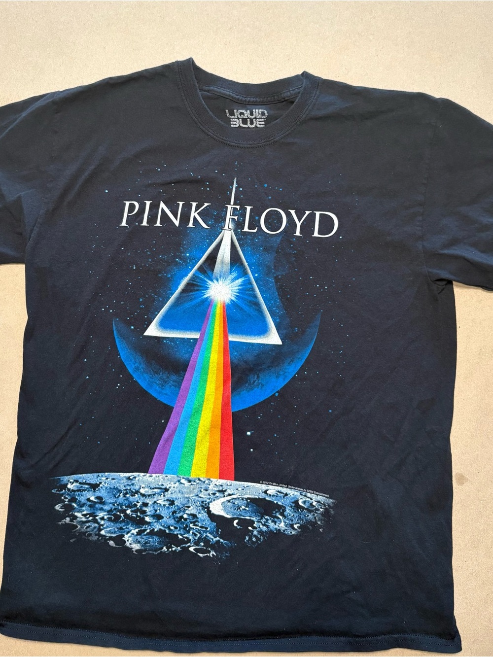 Liquid Blue Black Pink Floyd Prism Rainbow Short Sleeve Tee
